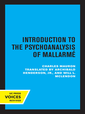 cover image of Introduction to the Psychoanalysis of Mallarme